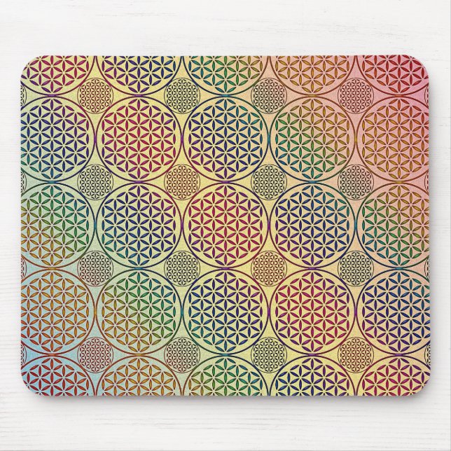 Flower of Life - stamp grunge pattern 1 Mouse Pad (Front)