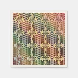 Flower of Life - stamp grunge pattern 1 Napkin