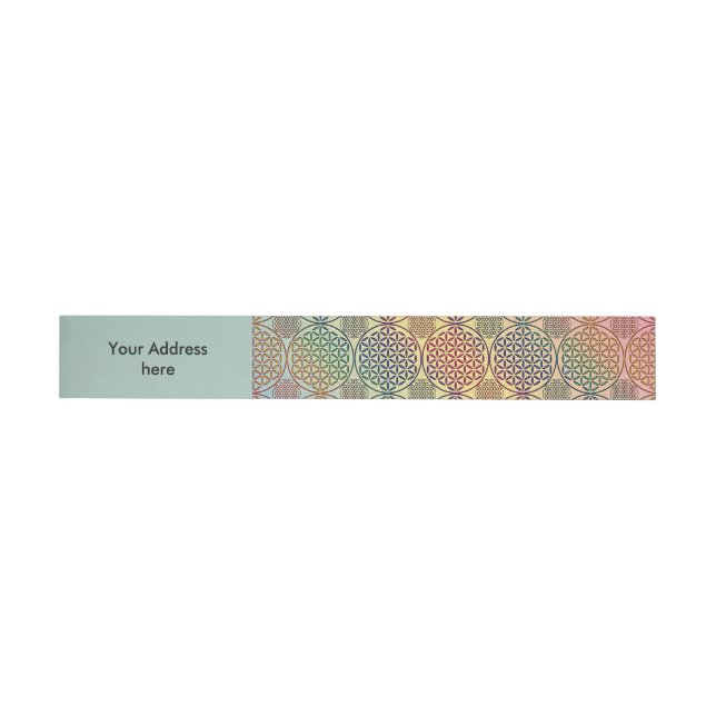 Flower of Life - stamp grunge pattern 1 Wraparound Address Label (Individual)