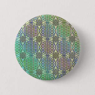 Flower of Life - stamp grunge pattern 2 6 Cm Round Badge