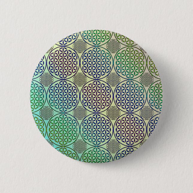 Flower of Life - stamp grunge pattern 2 6 Cm Round Badge (Front)