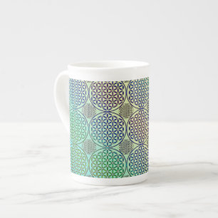 Flower of Life - stamp grunge pattern 2 Bone China Mug