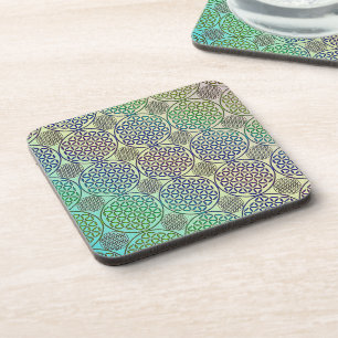 Flower of Life - stamp grunge pattern 2 Coaster