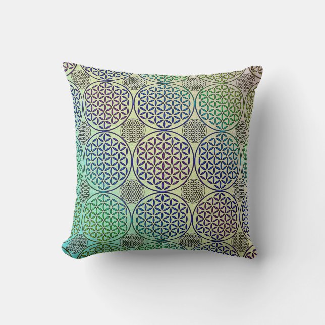 Flower of Life - stamp grunge pattern 2 Cushion (Front)