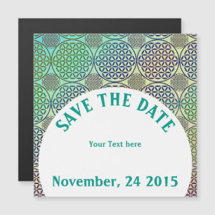 Flower of Life - stamp grunge pattern 2 Magnetic Invitation
