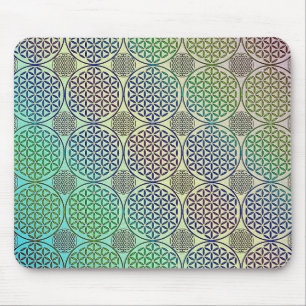 Flower of Life - stamp grunge pattern 2 Mouse Pad