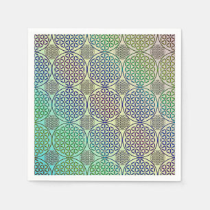 Flower of Life - stamp grunge pattern 2 Napkin