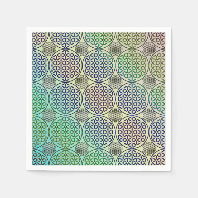Flower of Life - stamp grunge pattern 2 Napkin (Front)