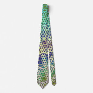 Flower of Life - stamp grunge pattern 2 Tie