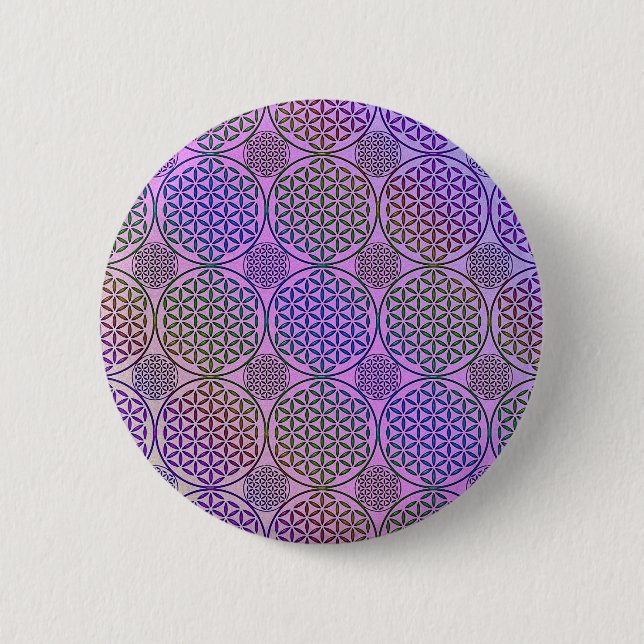 Flower of Life - stamp grunge pattern 3 6 Cm Round Badge (Front)