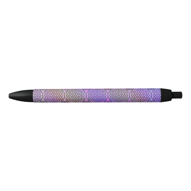 Flower of Life - stamp grunge pattern 3 Black Ink Pen (Front)