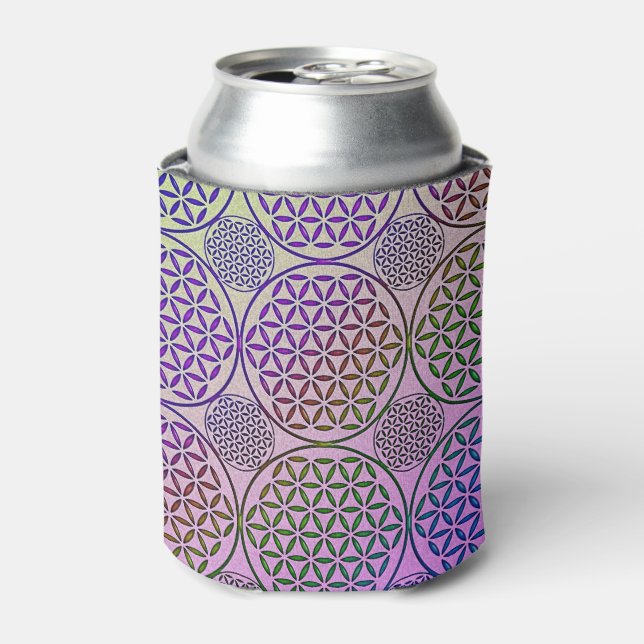 Flower of Life - stamp grunge pattern 3 Can Cooler (Can Front)