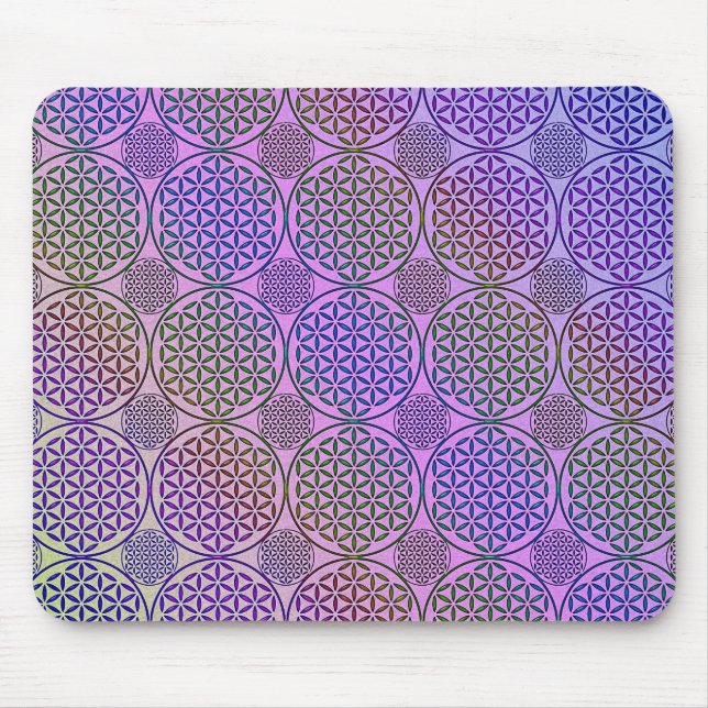 Flower of Life - stamp grunge pattern 3 Mouse Pad (Front)