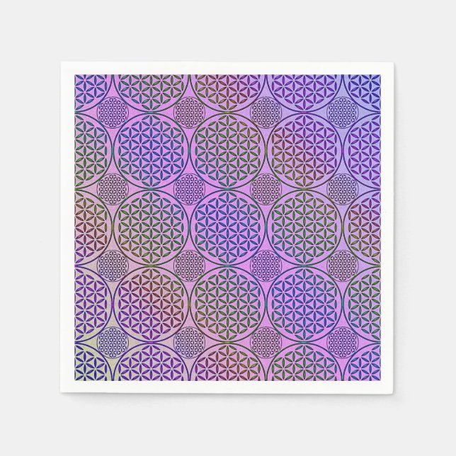 Flower of Life - stamp grunge pattern 3 Napkin (Front)