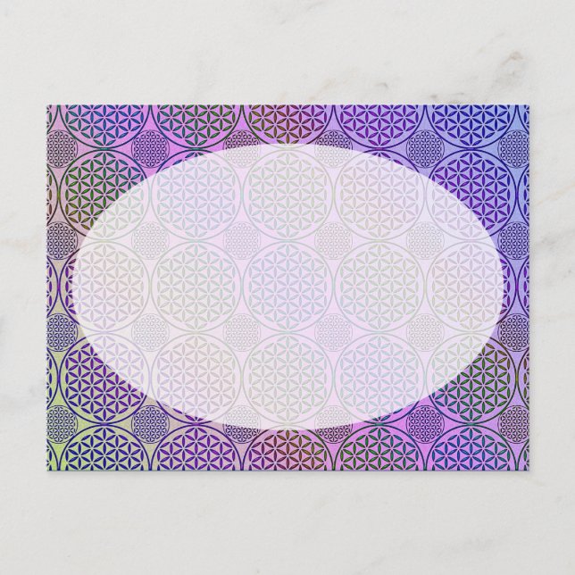 Flower of Life - stamp grunge pattern 3 Postcard (Front)