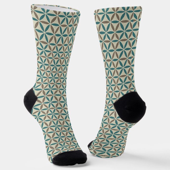 FLOWER OF LIFE - stamp pattern 1 Socks (Angled)