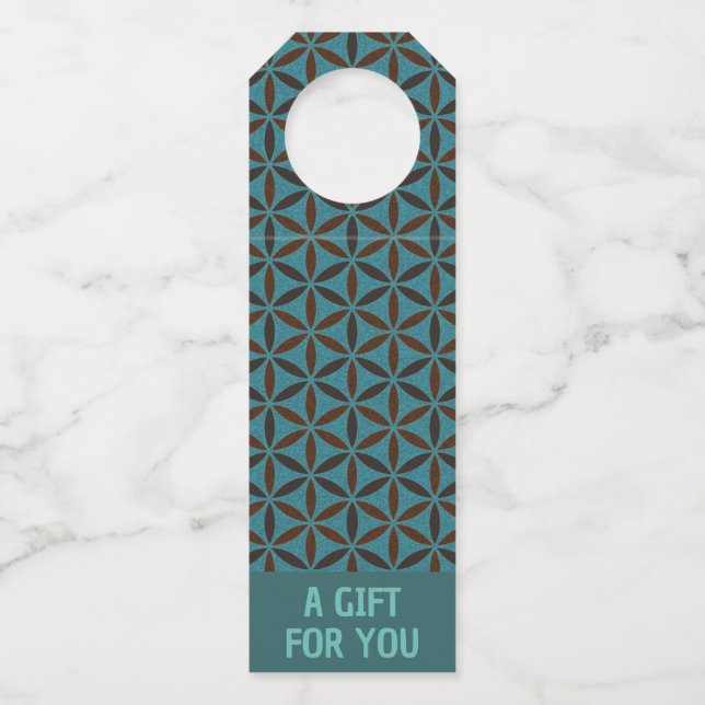 FLOWER OF LIFE - stamp pattern 2 Bottle Tag (Front)