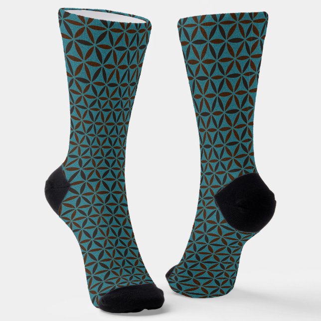 FLOWER OF LIFE - stamp pattern 2 Socks (Angled)