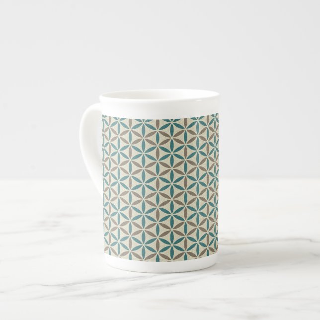 Flower of Life - stamp pattern - BG 1 Bone China Mug (Front Left)