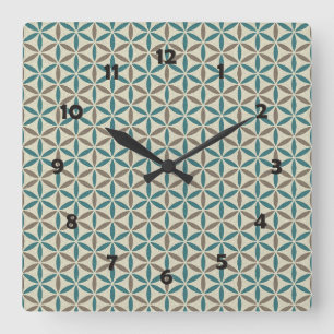 Flower of Life - stamp pattern - BG 1 Square Wall Clock