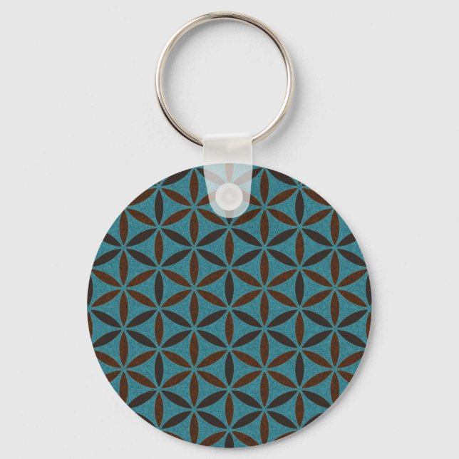 Flower of Life - stamp pattern - BG 2 Key Ring (Front)