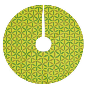 Flower of Life - stamp pattern - BG 3 Brushed Polyester Tree Skirt