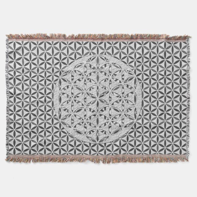 Flower of Life - stamp pattern - BG 5 Throw Blanket (Front)