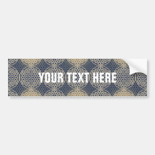 Flower of Life - stamp pattern - blue sand Bumper Sticker