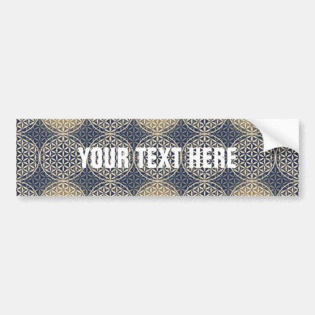Flower of Life - stamp pattern - blue sand Bumper Sticker (Front)