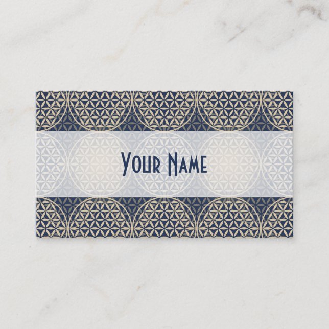 Flower of Life - stamp pattern - blue sand Business Card (Front)