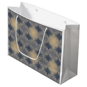 Flower of Life - stamp pattern - blue sand Large Gift Bag