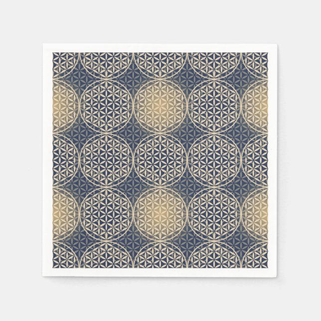 Flower of Life - stamp pattern - blue sand Napkin (Front)