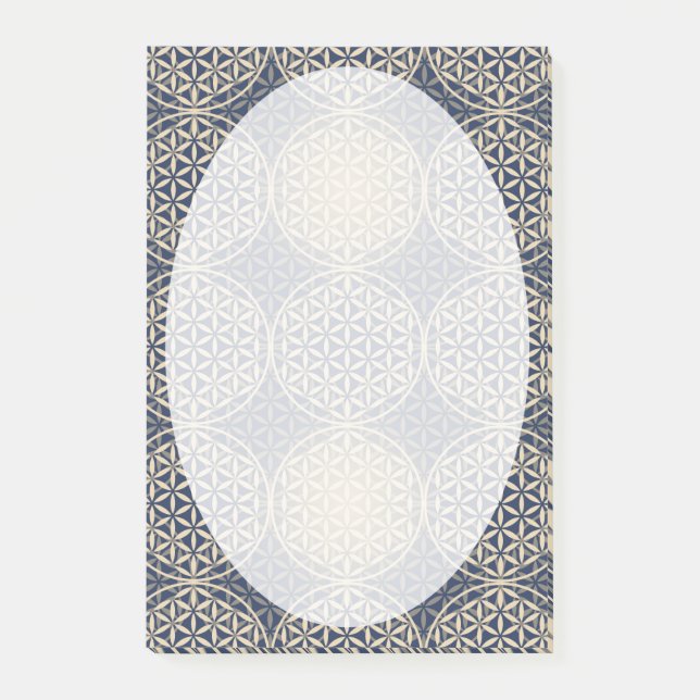 Flower of Life - stamp pattern - blue sand Post-it Notes (Front)