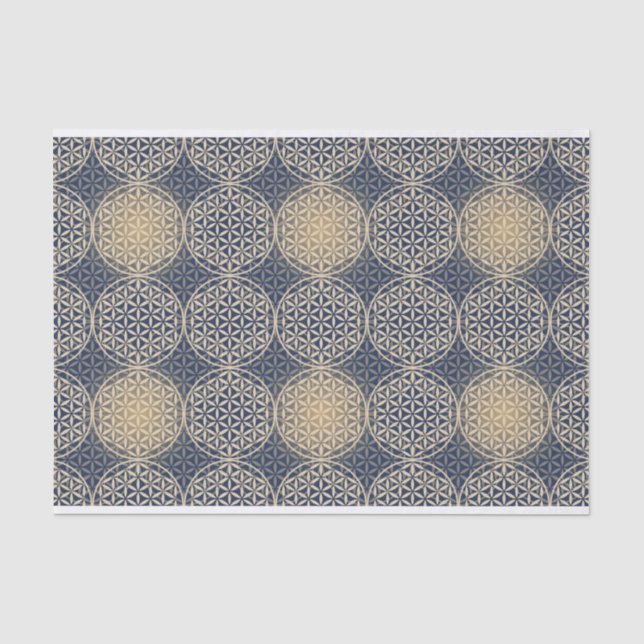 Flower of Life - stamp pattern - blue sand Tissue Paper (Front)
