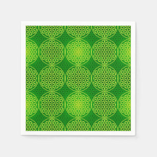 Flower of Life - stamp pattern - green Napkin