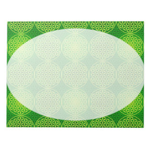 Flower of Life - stamp pattern - green Notepad