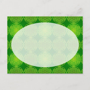 Flower of Life - stamp pattern - green Postcard