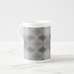 Flower of Life - stamp pattern - grey Bone China Mug