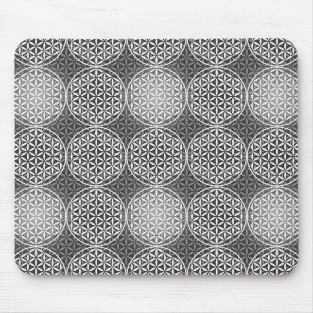 Flower of Life - stamp pattern - grey Mouse Pad (Front)