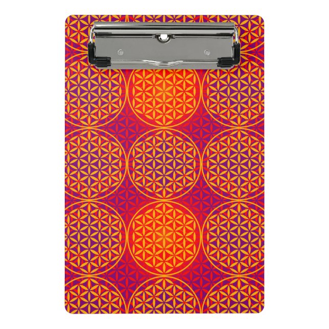 Flower of Life - stamp pattern - orange pink Mini Clipboard (Front)