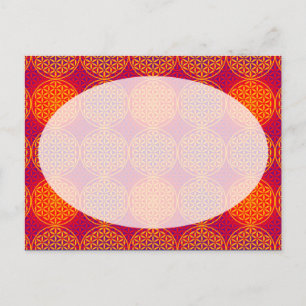 Flower of Life - stamp pattern - orange pink Postcard