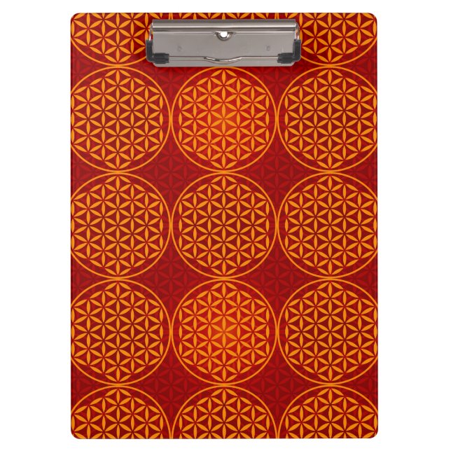 Flower of Life - stamp pattern - orange red Clipboard (Front)