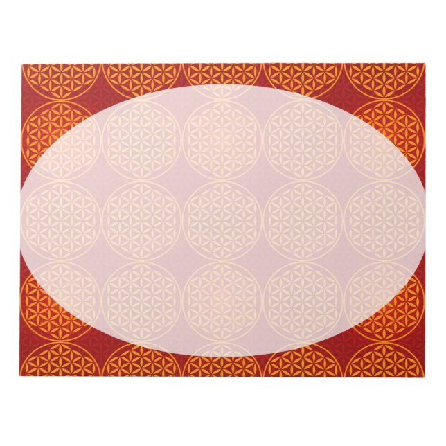 Flower of Life - stamp pattern - orange red Notepad (Front)