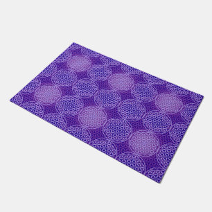 Flower of Life - stamp pattern - purple Doormat
