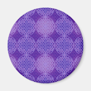 Flower of Life - stamp pattern - purple Magnet