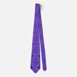 Flower of Life - stamp pattern - purple Tie