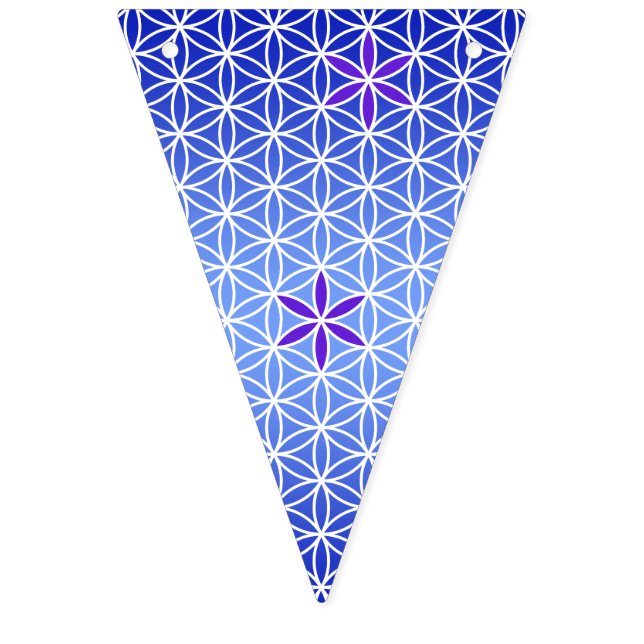 Flower Of Life - stamp seamless pattern - blue Bunting (First Flag)