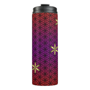 Flower Of Life - stamp seamless pattern - red gold Thermal Tumbler