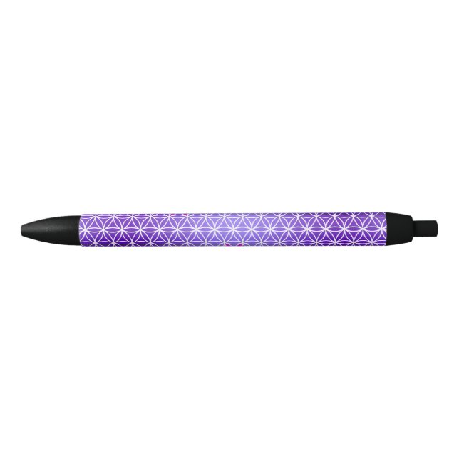 Flower Of Life - stamp seamless pattern - violet Black Ink Pen (Front)