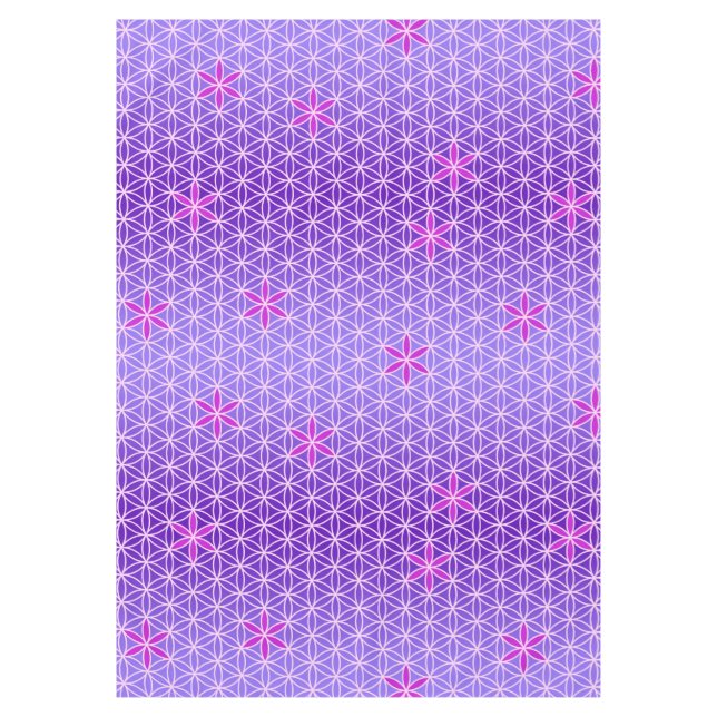 Flower Of Life - stamp seamless pattern - violet Tablecloth (Front)